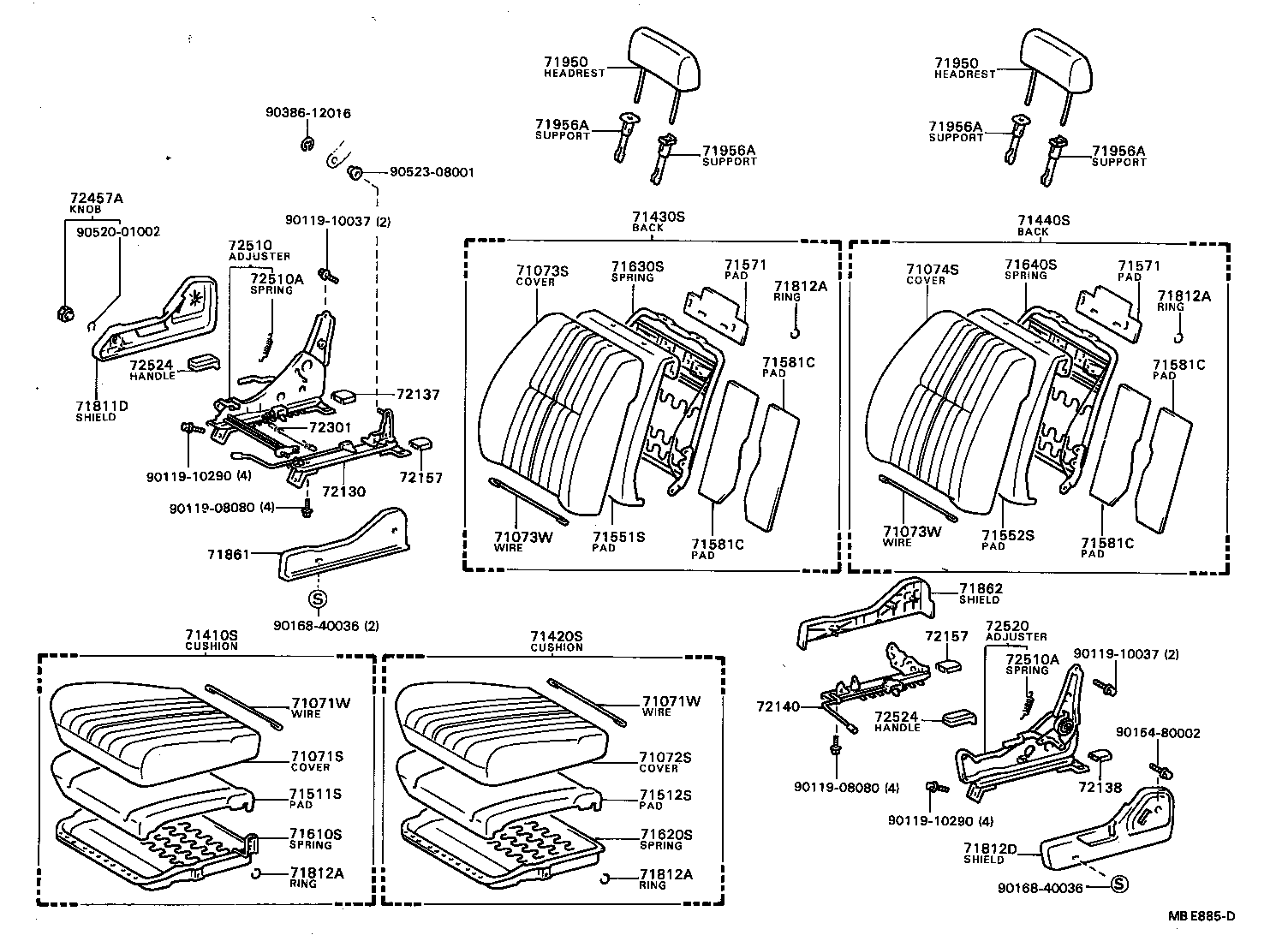 71640-20240 SPRING ASSY, FRONT SEAT BACK, LH(FOR SEPARATE TYPE) product image