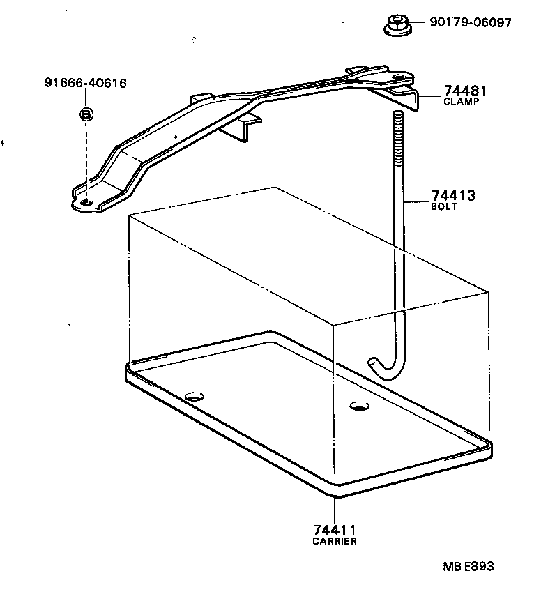 74404-20130 CLAMP, BATTERY HOLD DOWN product image