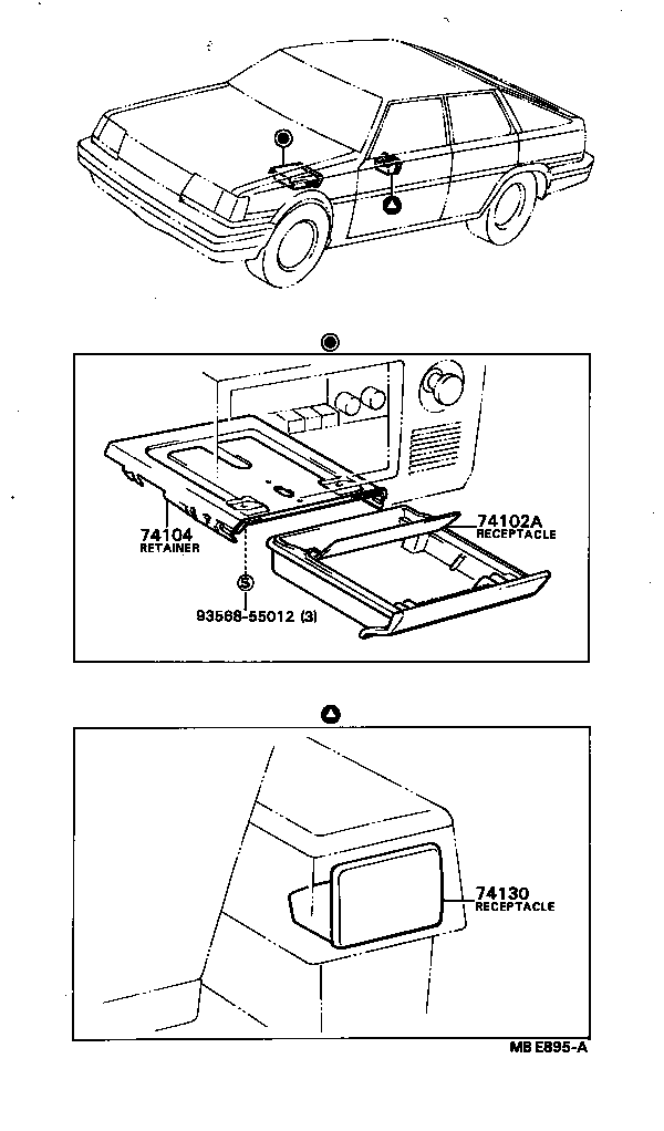 74102-20100-03 RECEPTACLE ASSY, FRONT ASH product image