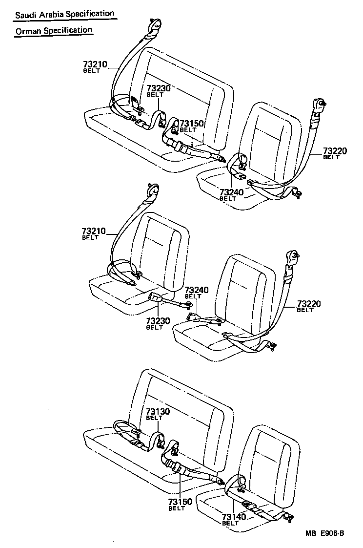 71801-90335 BELT ASSY, FRONT SEAT OUTER, RH product image