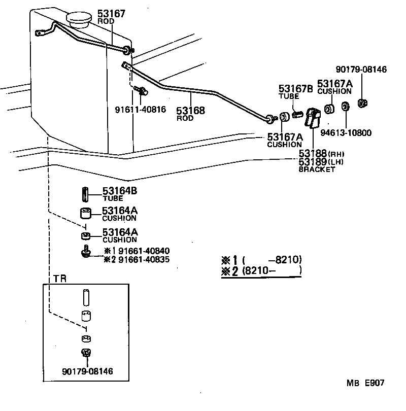 53221-27022 BRACKET, RADIATOR BRACE ROD, RH product image