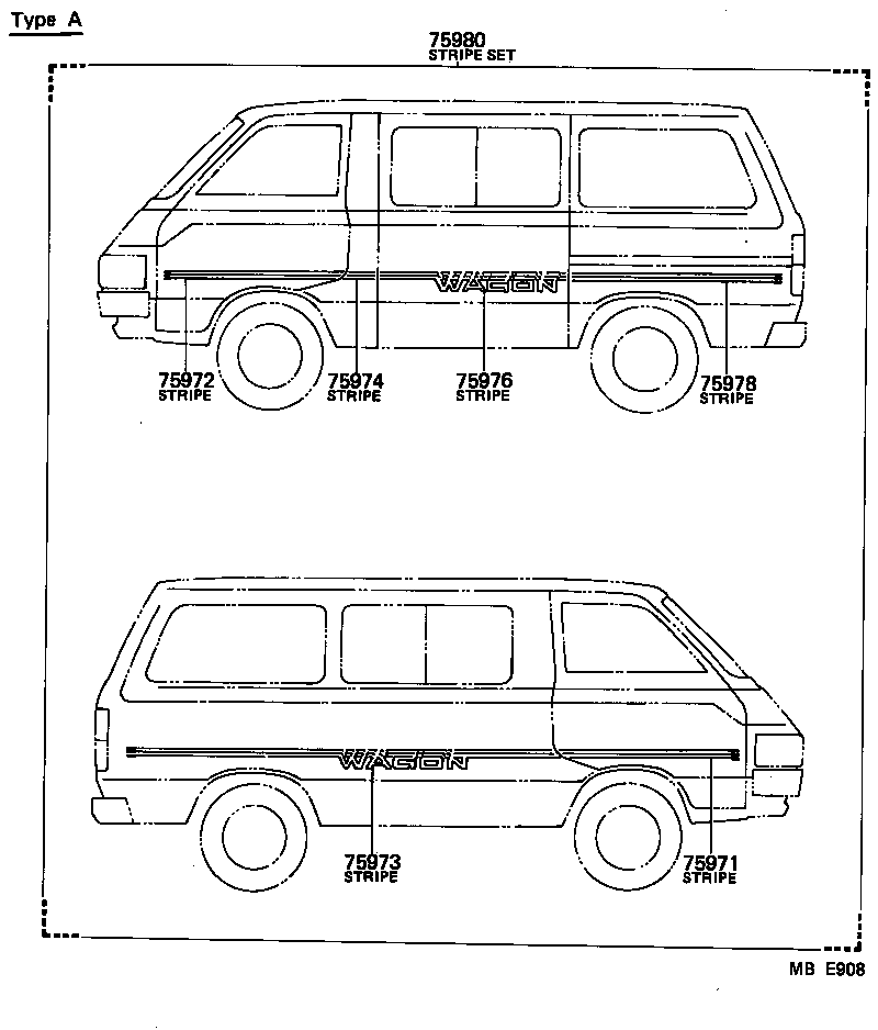 75984-95702 STRIPE, SIDE, LH NO.2(FOR LOWER) product image