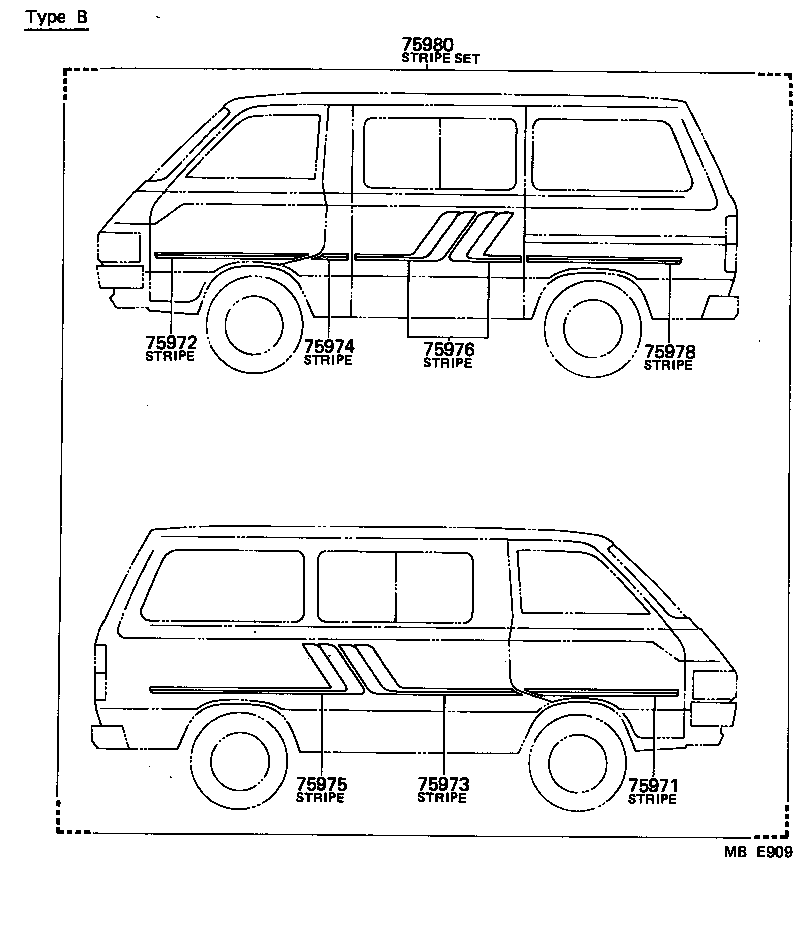 75984-95702 STRIPE, SIDE, LH NO.2(FOR LOWER) product image