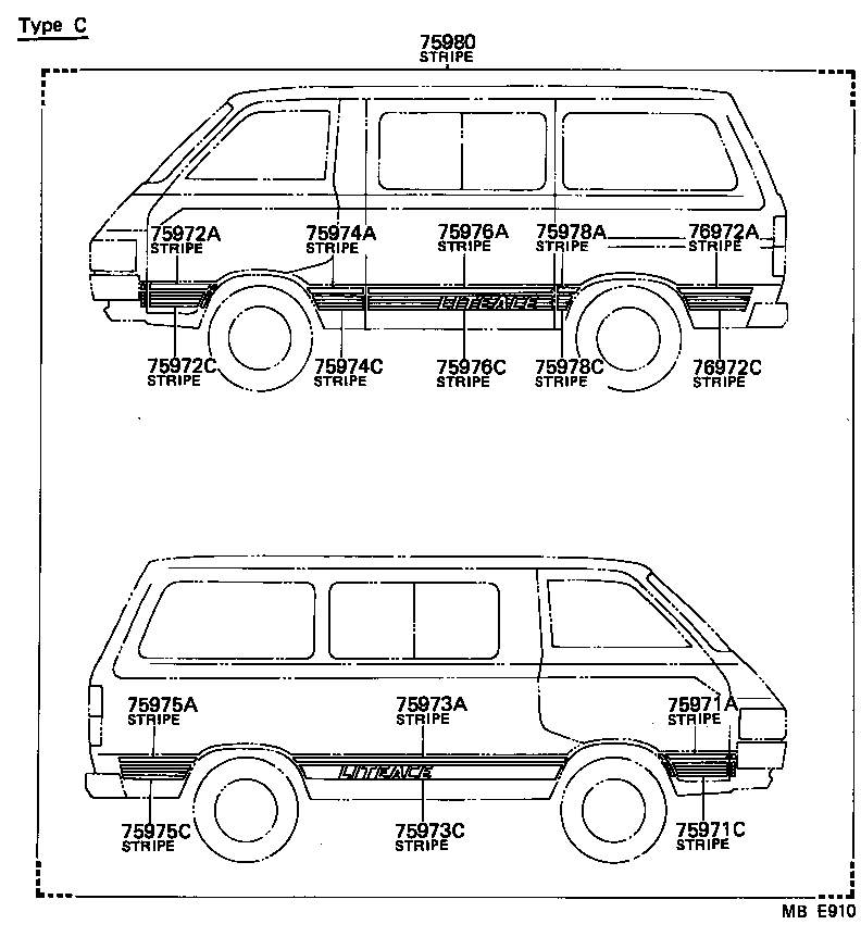 75984-95702 STRIPE, SIDE, LH NO.2(FOR LOWER) product image