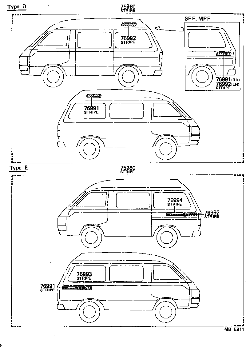 75984-95702 STRIPE, SIDE, LH NO.2(FOR LOWER) product image