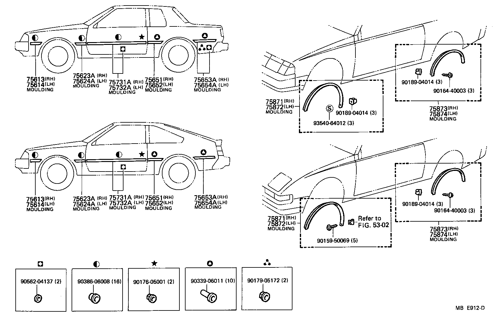 75087-19035 MOULDING, QUARTER PANEL WHEEL OPENING, RH product image