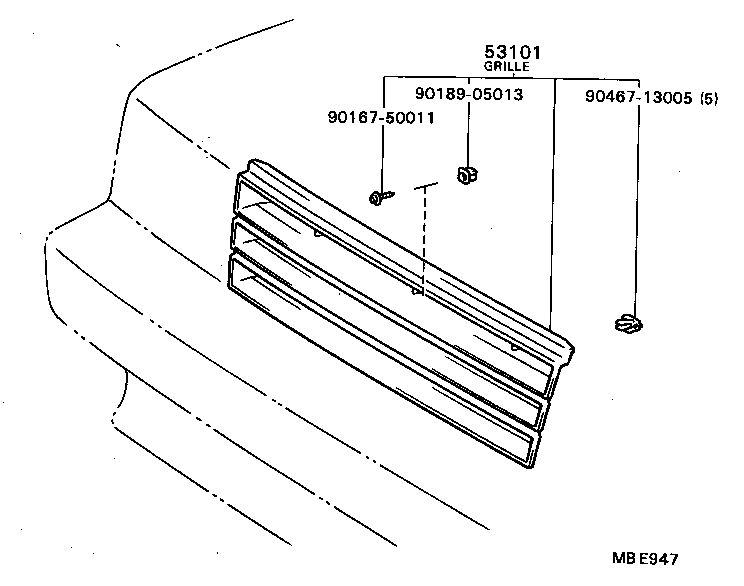 53111-24010 GRILLE, RADIATOR product image