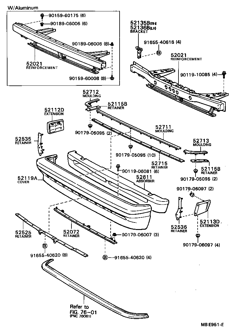 52021-24011 REINFORCEMENT SUB-ASSY, FRONT BUMPER product image