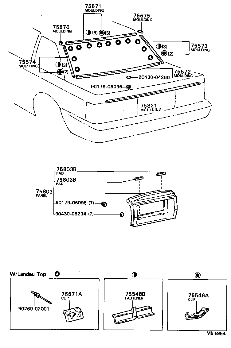 75507-24010 MOULDING, BACK WINDOW, LOWER product image