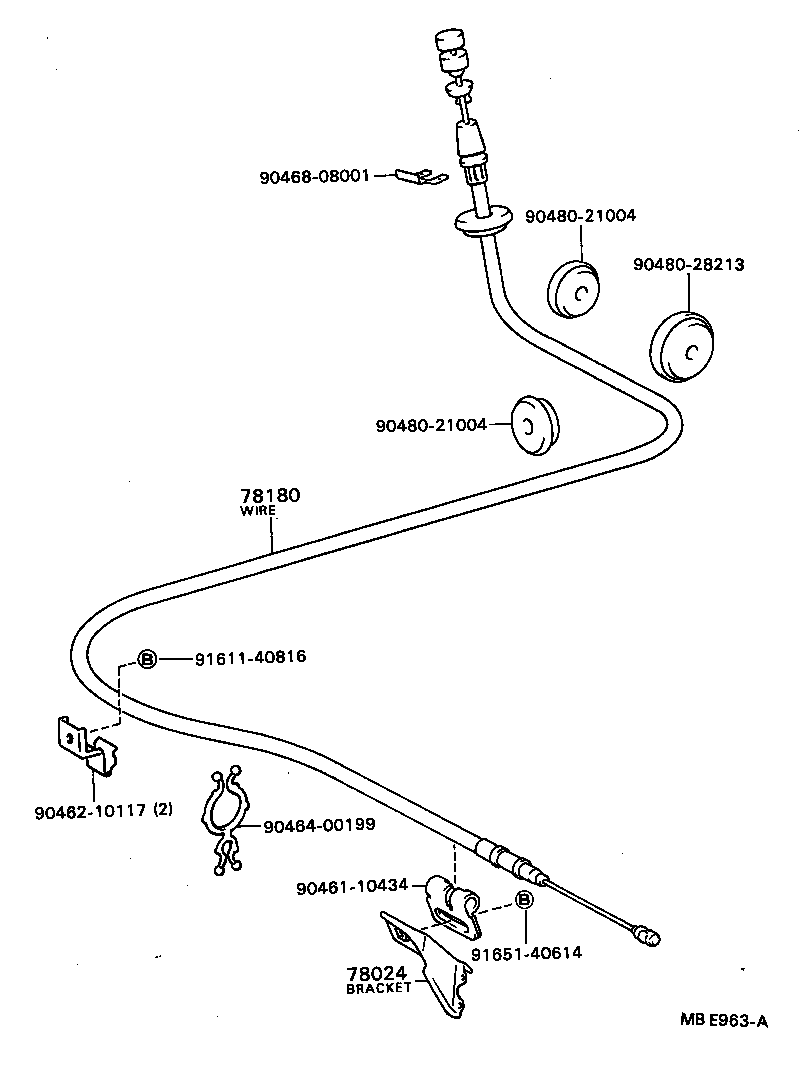 90508-23110 SPRING, TENSION (FOR ACCELERATOR LINK ROD) product image