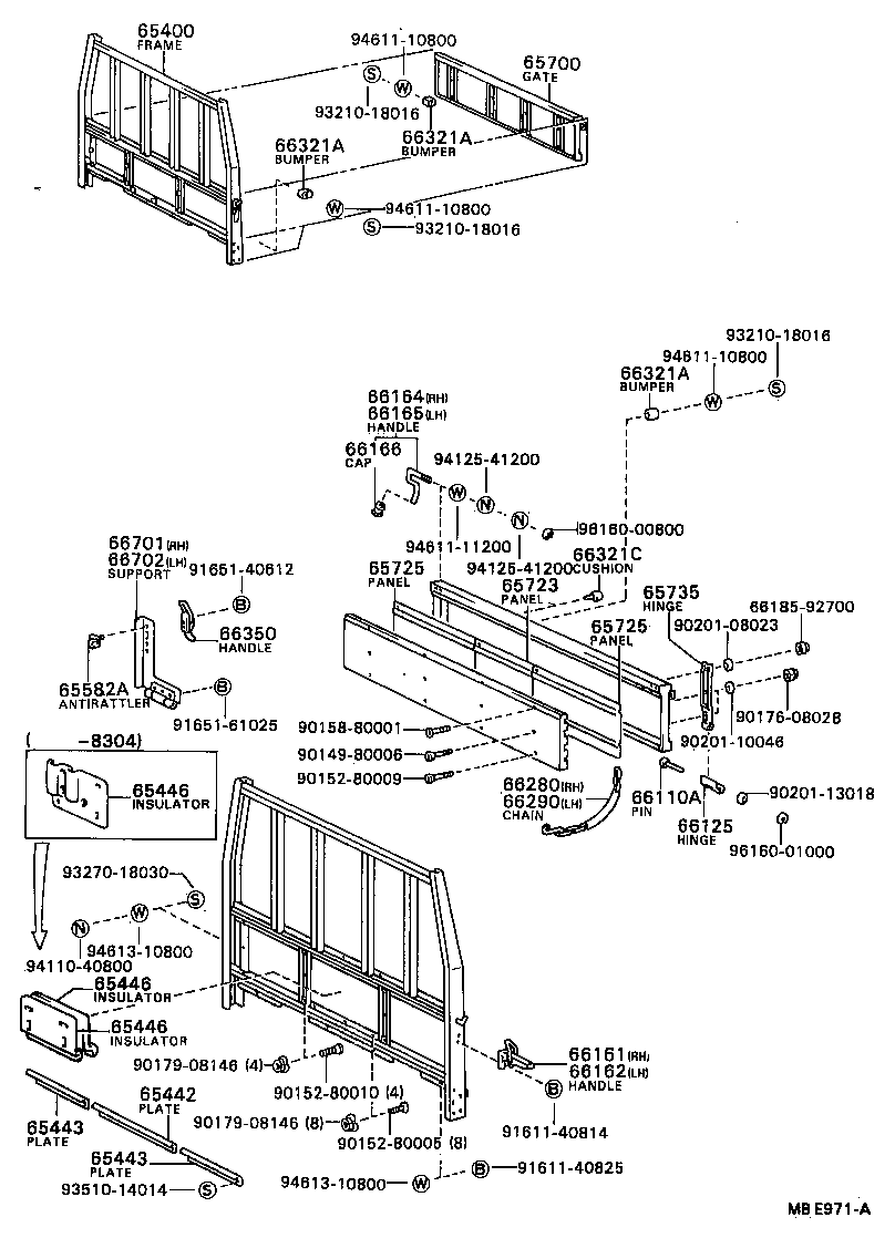 65401-95408 FRAME ASSY, REAR BODY GUARD product image