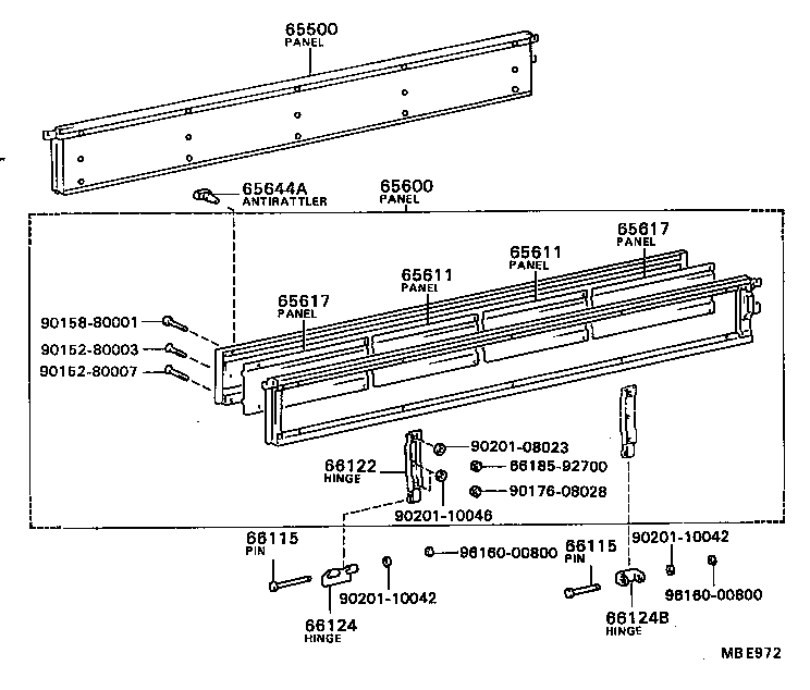 65641-92702 STRIP, SIDE GATE HINGE, INSIDE product image