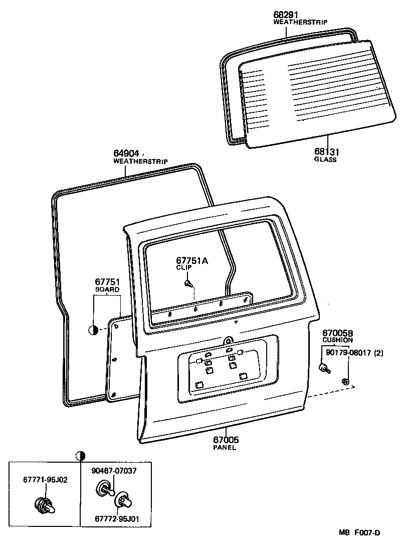 64780-95703 BOARD, BACK DOOR TRIM product image