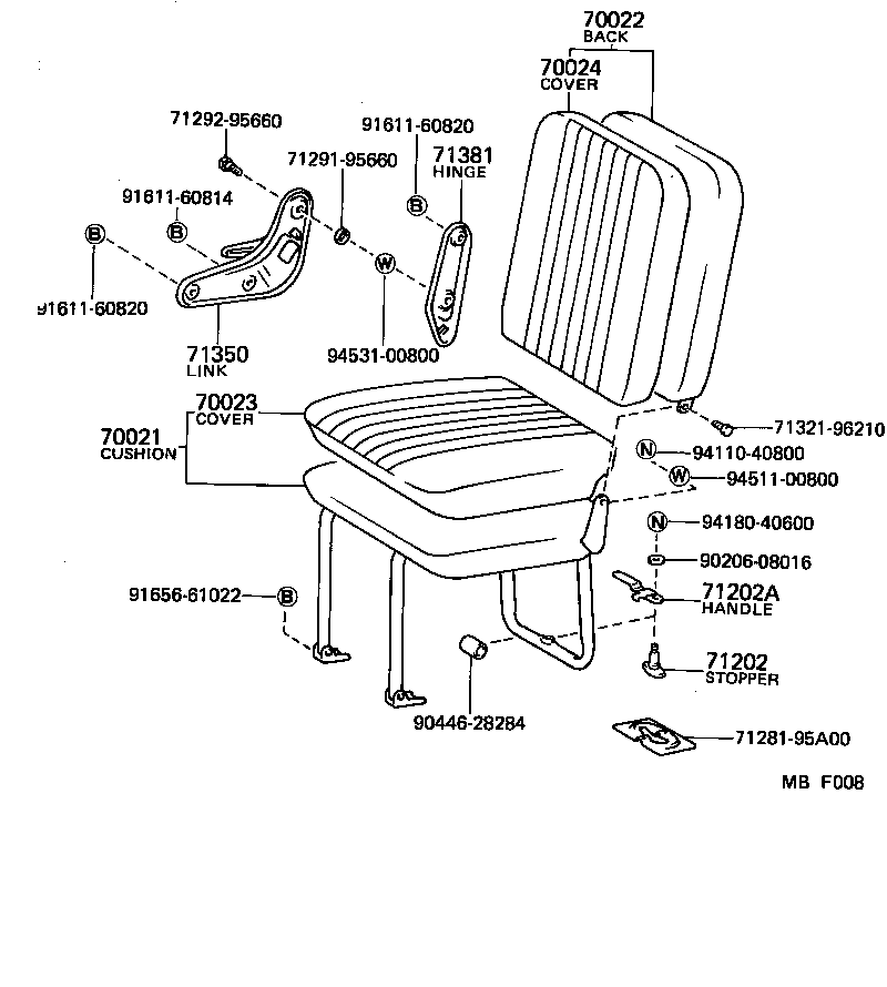 71208-95707 COVER ASSY, NO.1 SEAT CUSHION product image