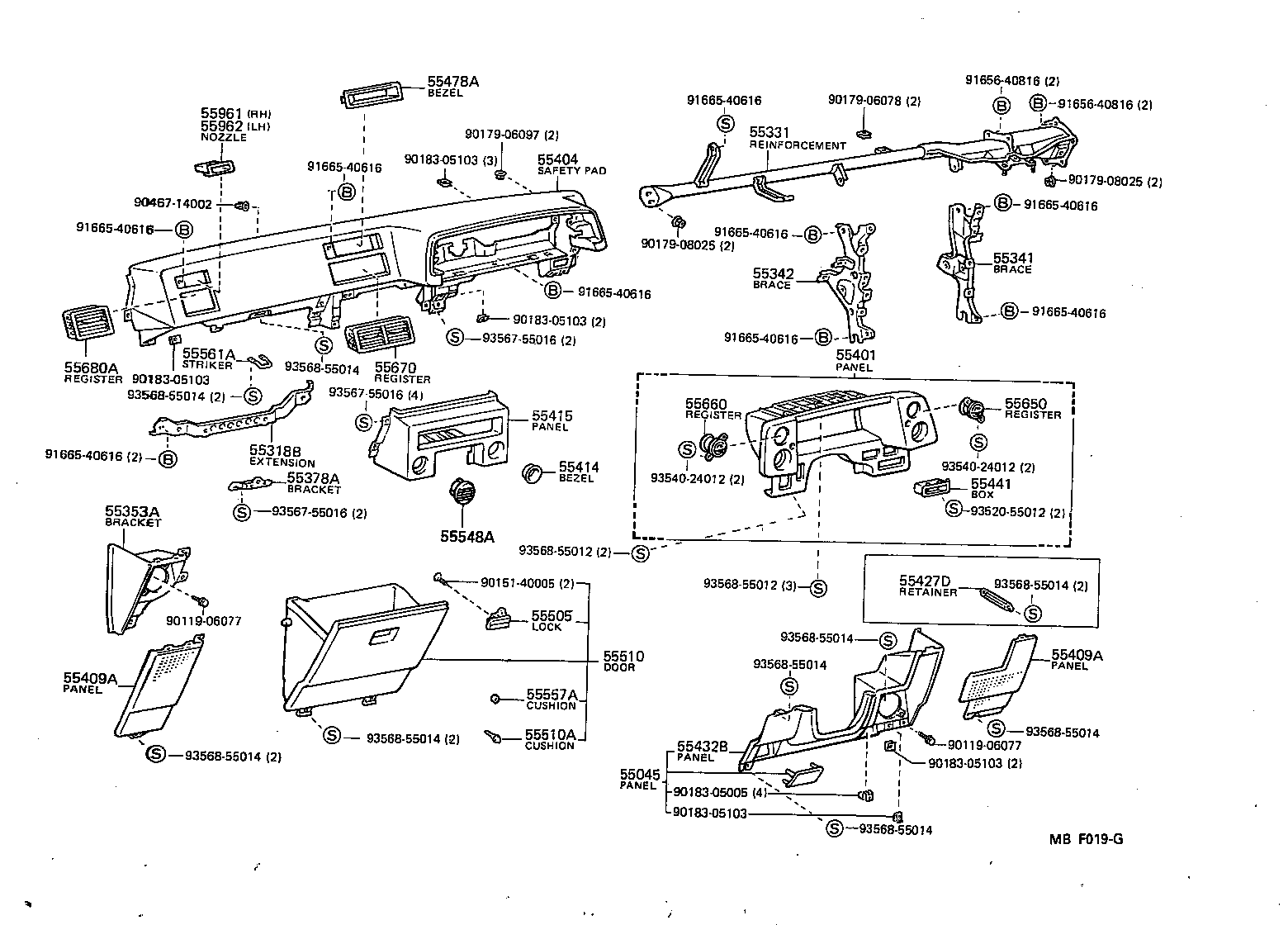 55307-12090 BRACE, INSTRUMENT PANEL, NO.2 product image