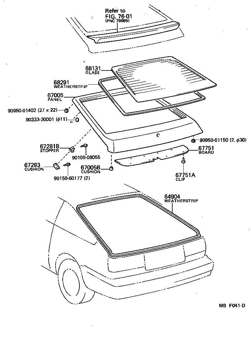 Toyota 67005-12780 PANEL SUB-ASSY, BACK DOOR