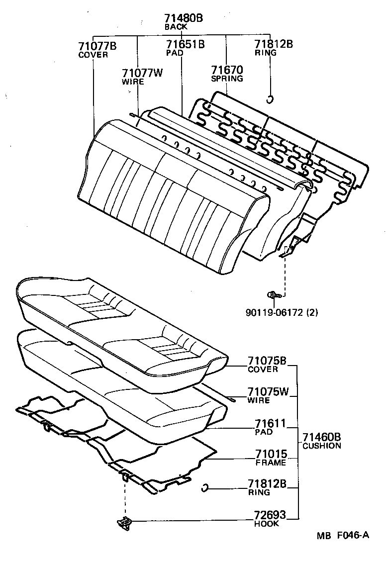 71065-12870 COVER, REAR SEAT CUSHION (FOR BENCH TYPE) product image