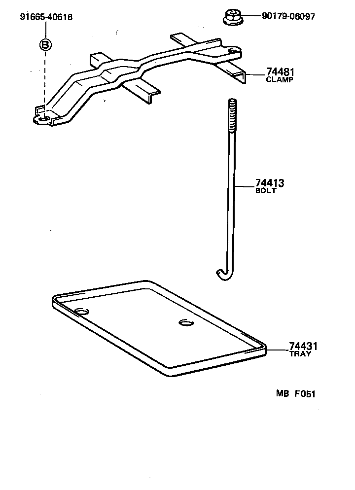 74404-12200 CLAMP, BATTERY HOLD DOWN product image