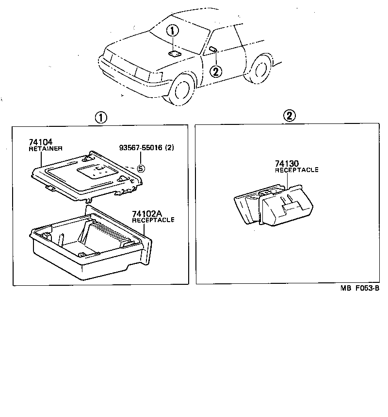 74102-12181 RECEPTACLE ASSY, FRONT ASH product image