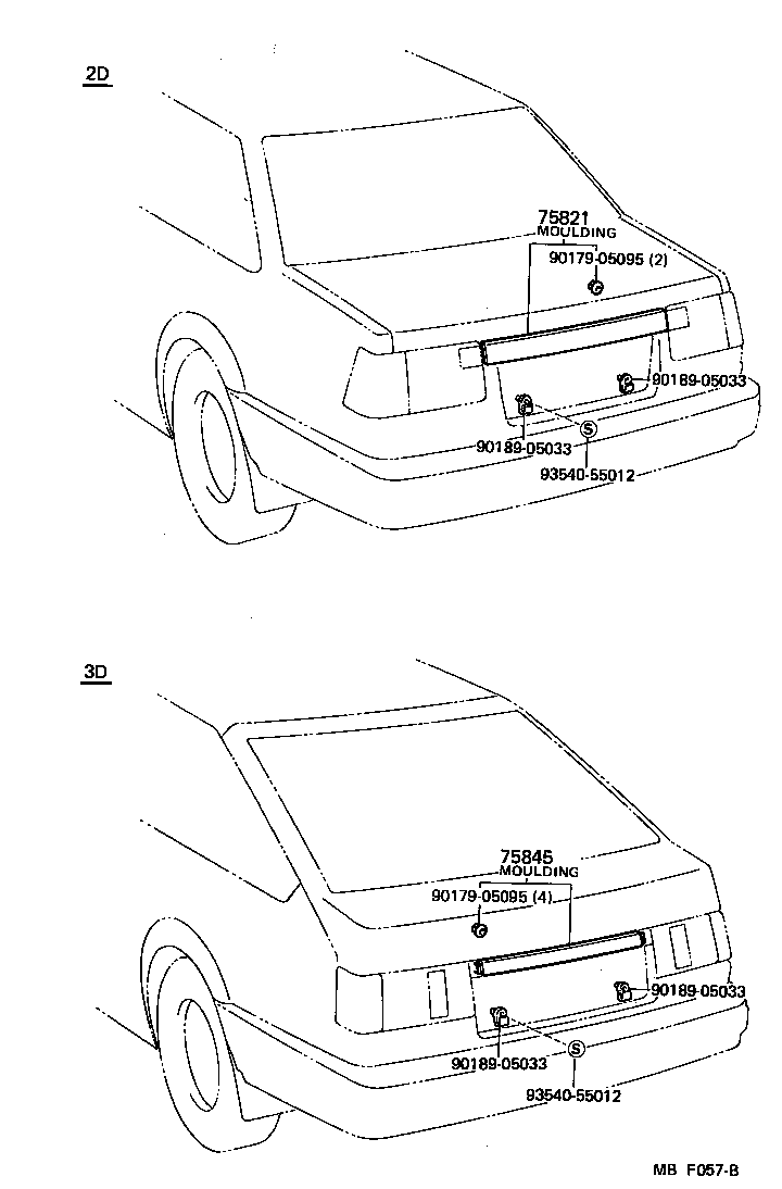 75801-19105 MOULDING, LUGGAGE COMPARTMENT DOOR BACK product image
