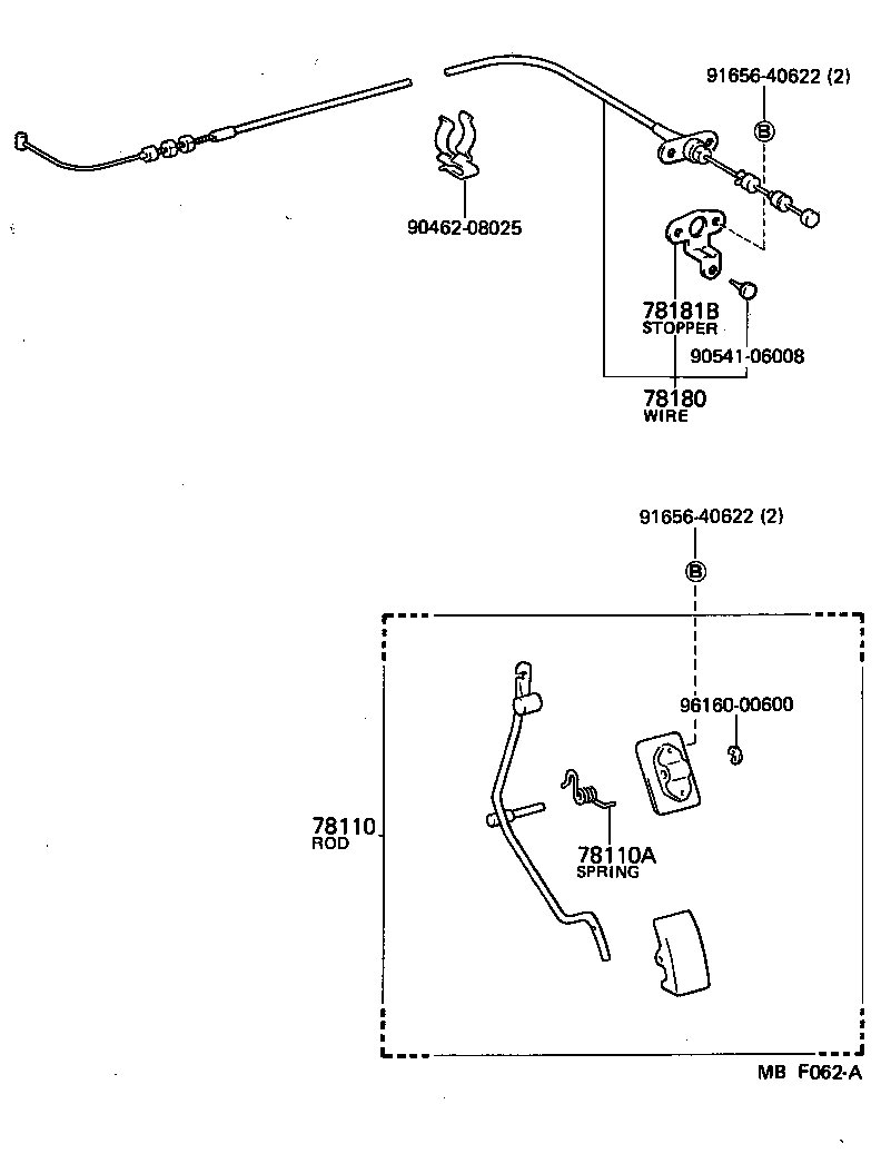 78184-12200 BRACKET, ACCELERATOR CONTROL CABLE product image