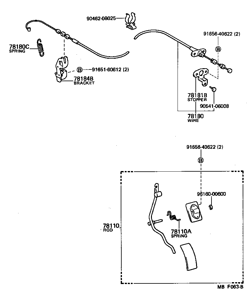 78184-12200 BRACKET, ACCELERATOR CONTROL CABLE product image