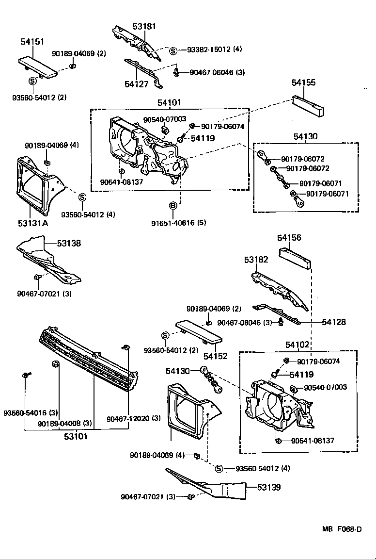 Toyota 53100-12240 GRILLE SUB-ASSY, RADIATOR