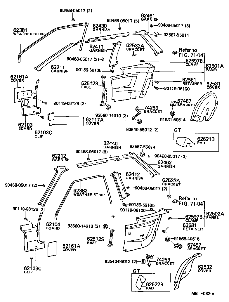 62597-12030 CLAMP, QUARTER TRIM product image