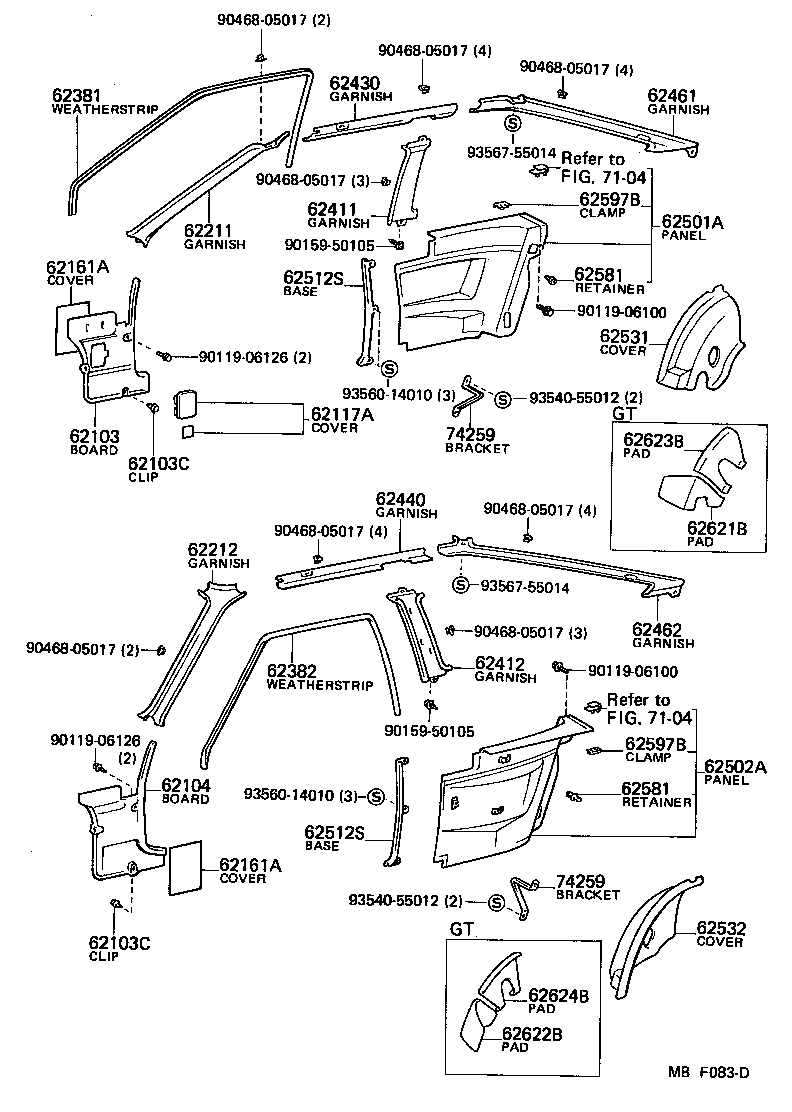 62597-12030 CLAMP, QUARTER TRIM product image