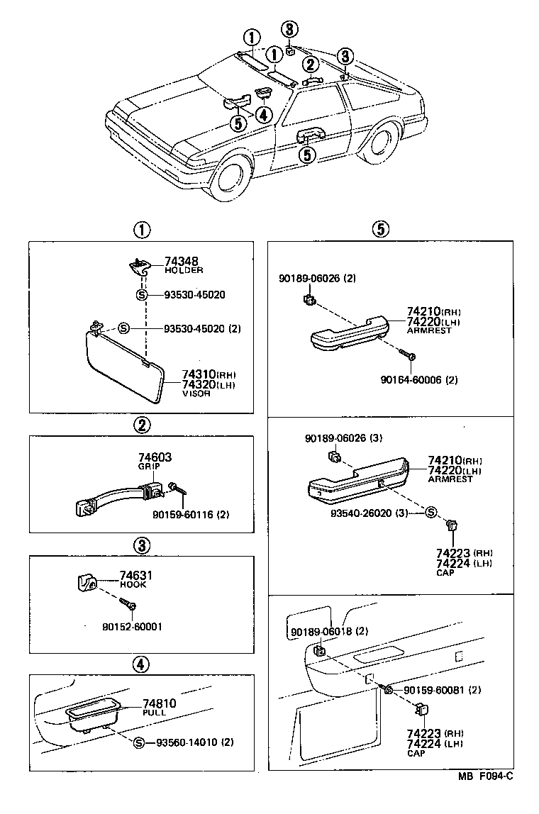 74348-32010-01 HOLDER, VISOR product image