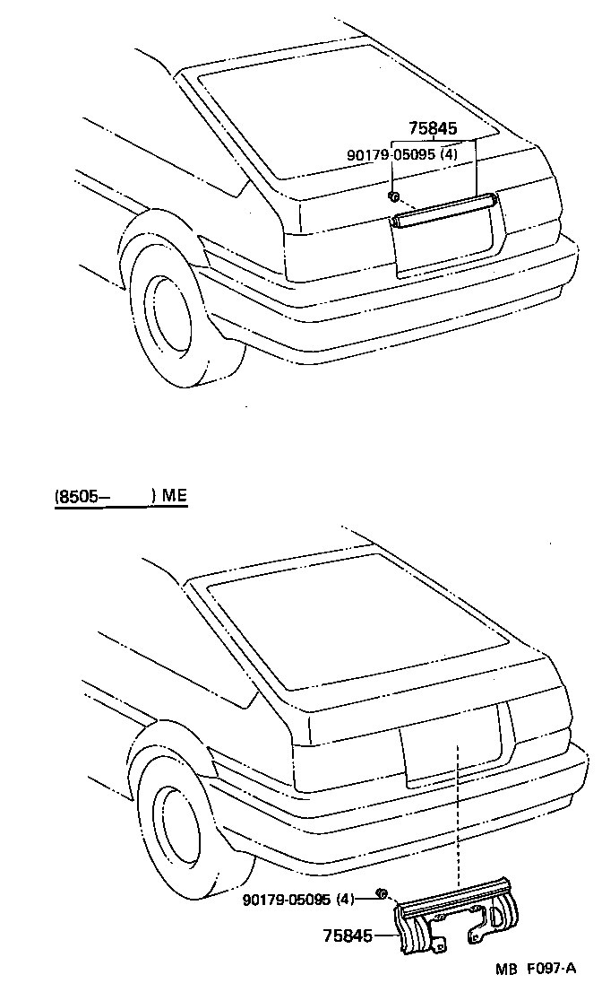 75803-19055 MOULDING, BODY LOWER BACK PANEL, CENTER product image