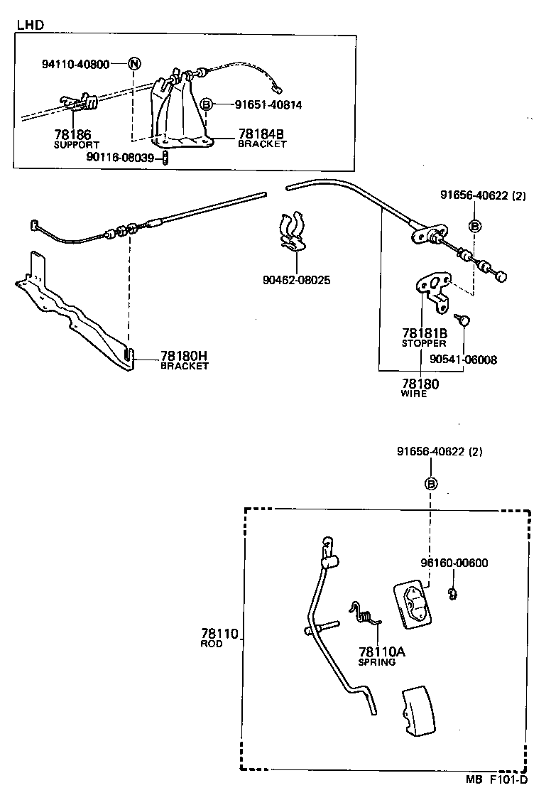 78010-12100 ROD ASSY, ACCELERATOR PEDAL product image