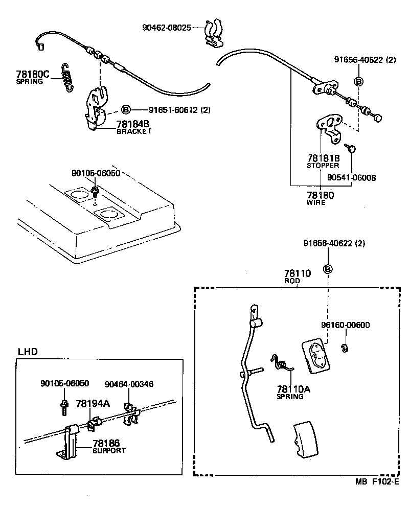 78010-12100 ROD ASSY, ACCELERATOR PEDAL product image