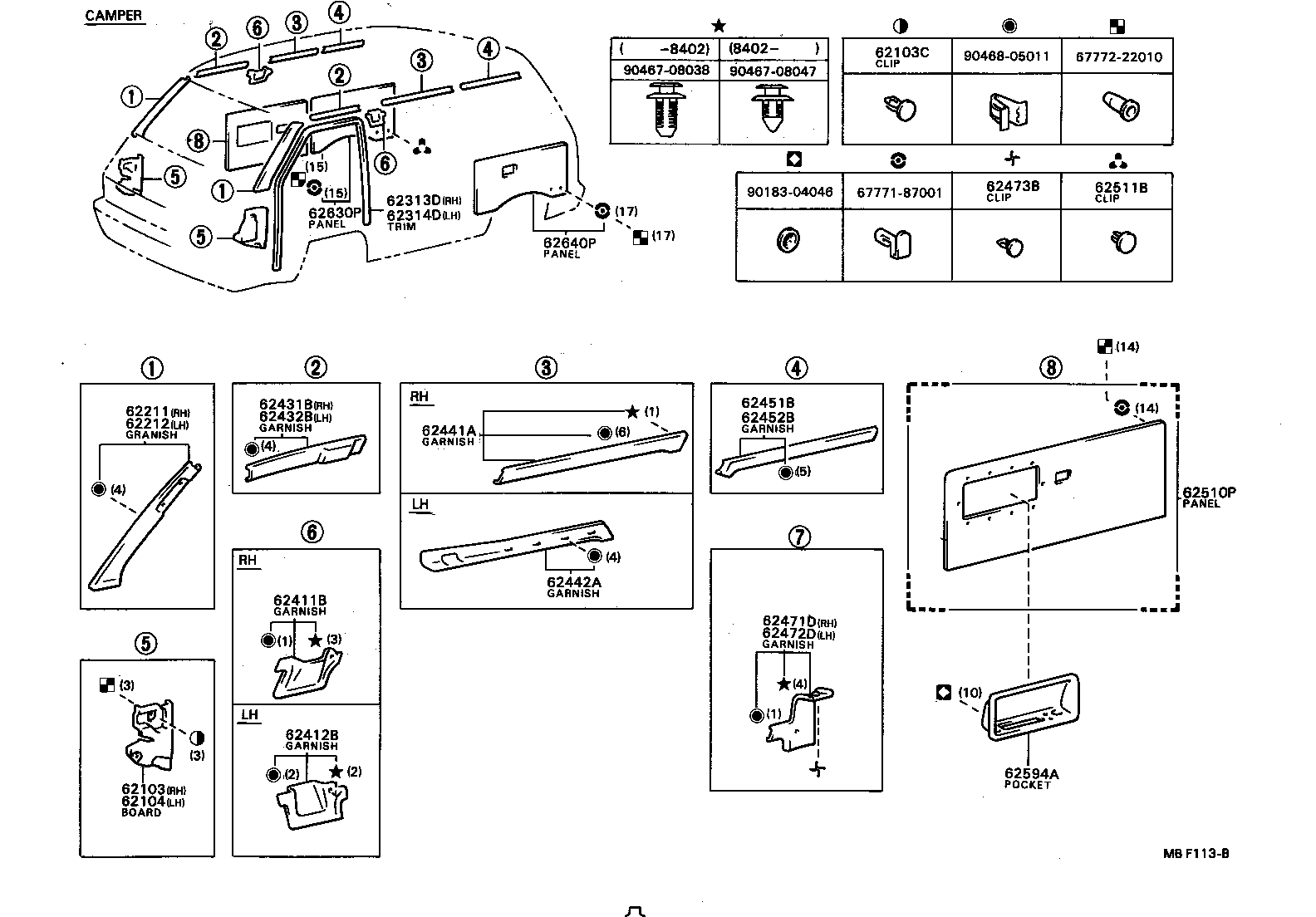 62472-87003 GARNISH, REAR PILLAR, UPPER LH product image