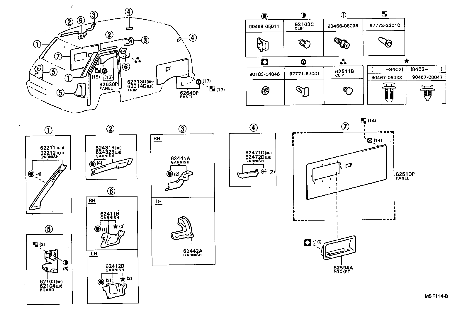 62472-87003 GARNISH, REAR PILLAR, UPPER LH product image