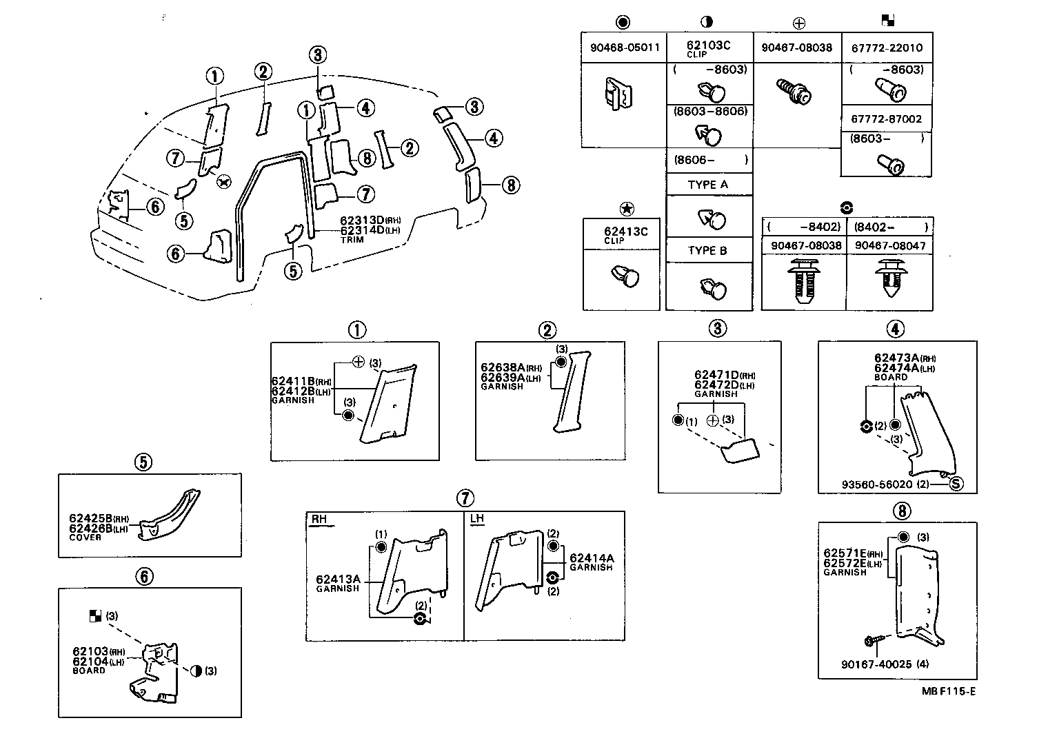 62472-87003 GARNISH, REAR PILLAR, UPPER LH product image