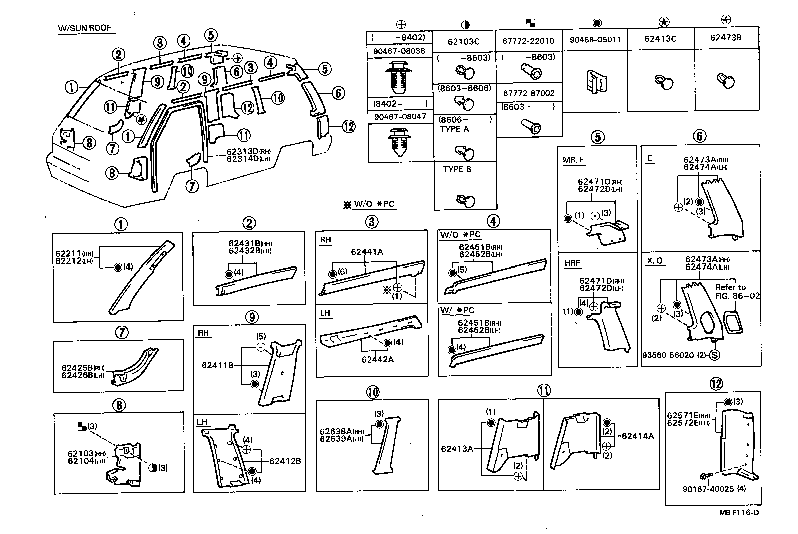 62472-87003 GARNISH, REAR PILLAR, UPPER LH product image