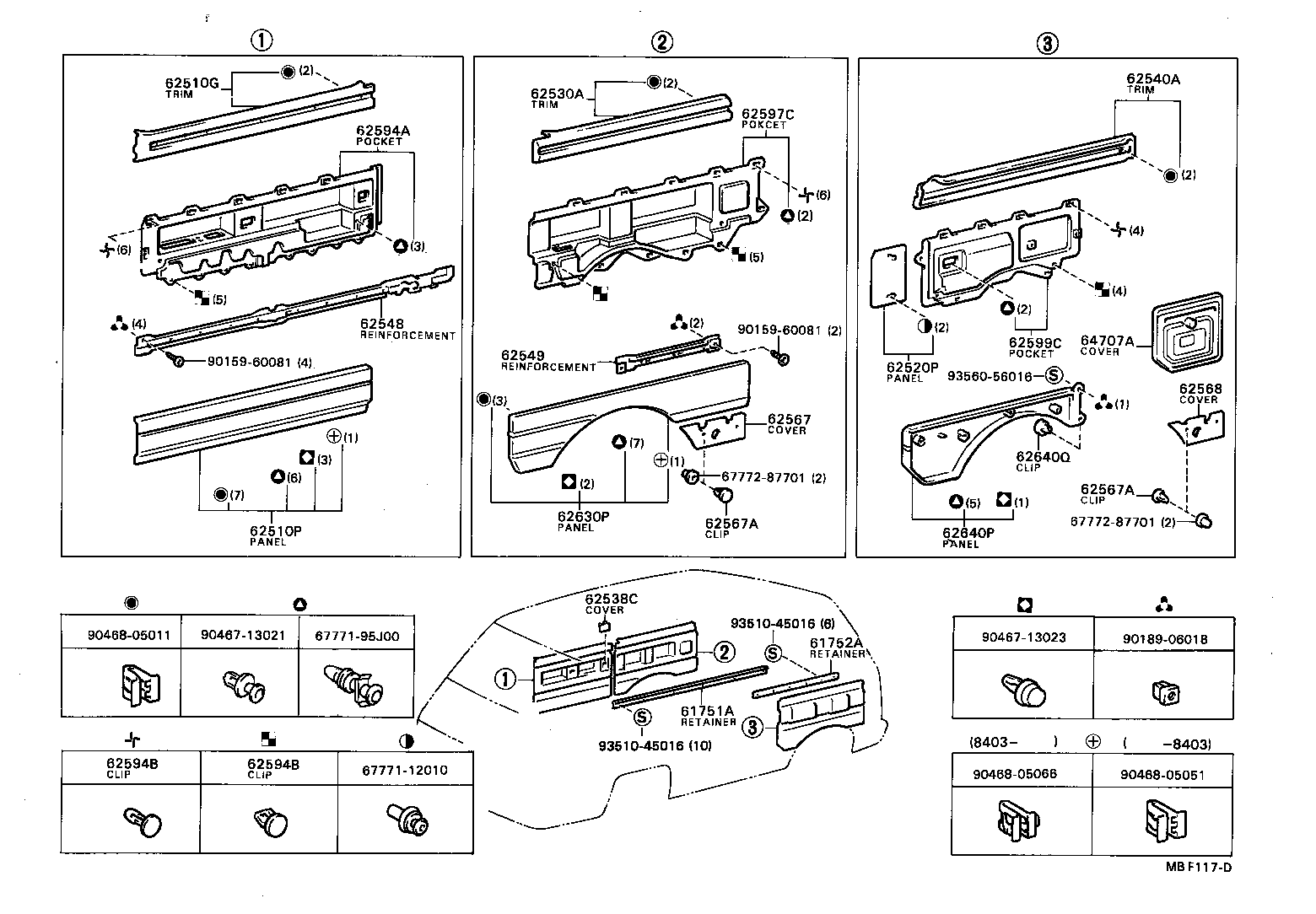 62472-87003 GARNISH, REAR PILLAR, UPPER LH product image