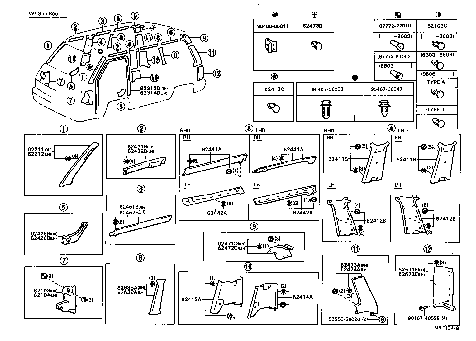 62412-28010 GARNISH, CENTER PILLAR, UPPER LH product image