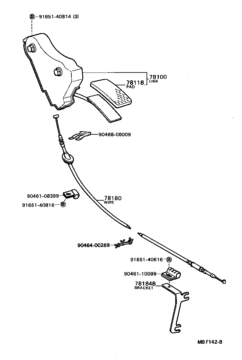 78184-87004 BRACKET, ACCELERATOR CONTROL CABLE product image