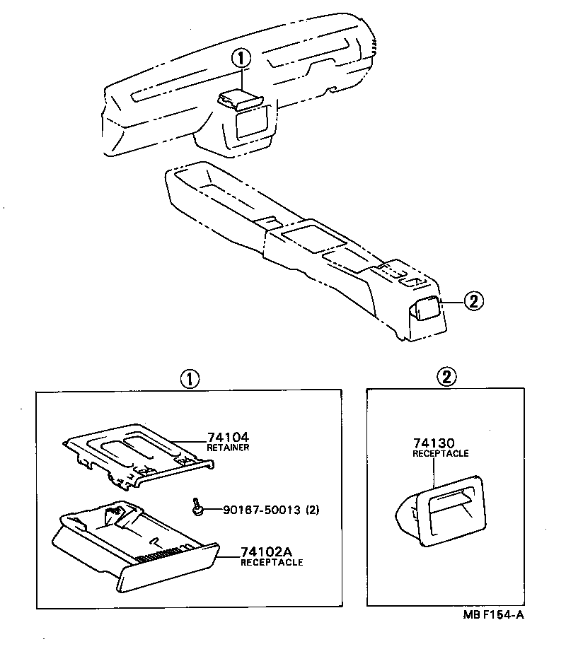 74102-12170-06 RECEPTACLE ASSY, FRONT ASH product image