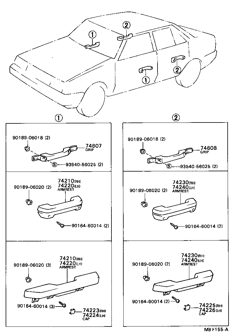 Toyota 74260-12030-03 ARMREST ASSY, REAR, LH