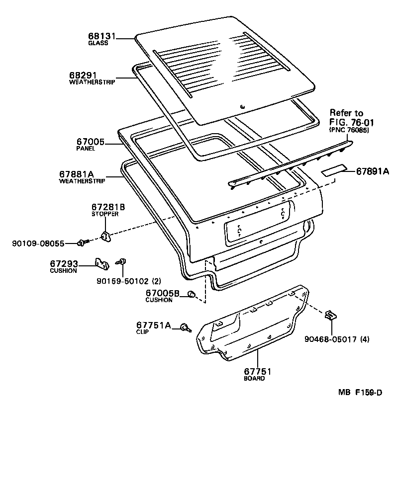Toyota 67005-12440 PANEL SUB-ASSY, BACK DOOR