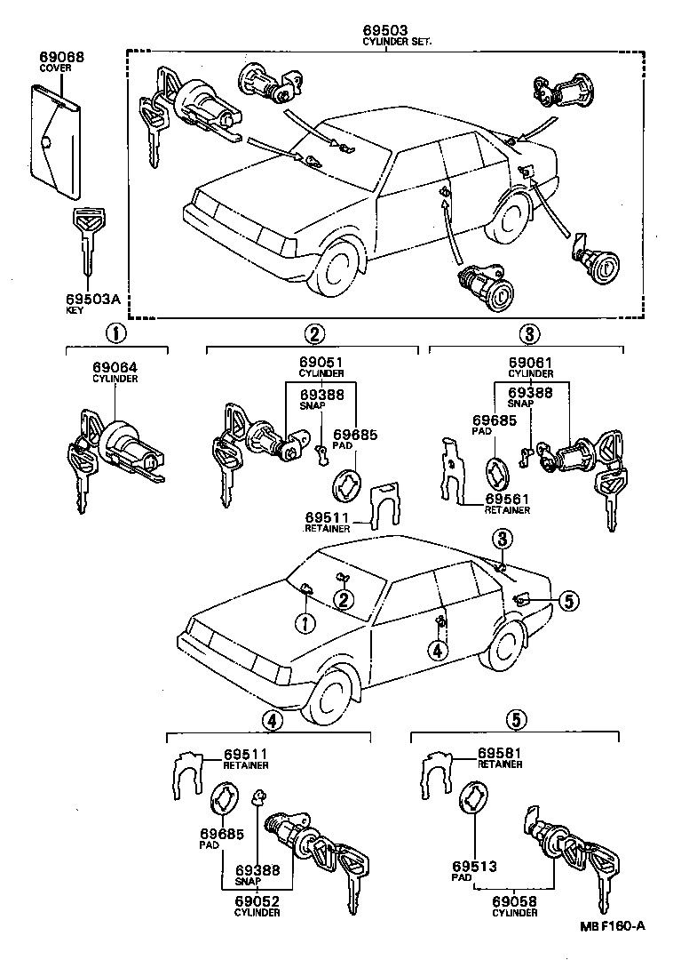 69005-12650 CYLINDER SET, LOCK product image