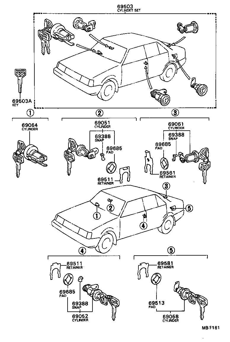 69005-12581 CYLINDER SET, LOCK product image