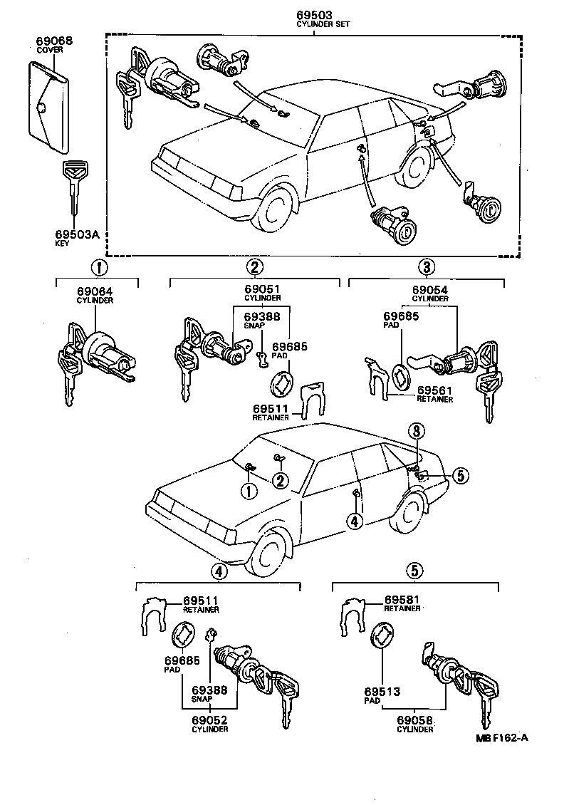 69005-12650 CYLINDER SET, LOCK product image