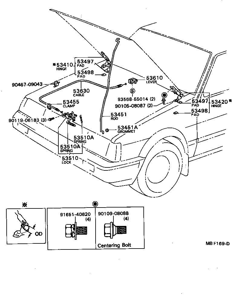 53451-12050 ROD, HOOD SUPPORT product image