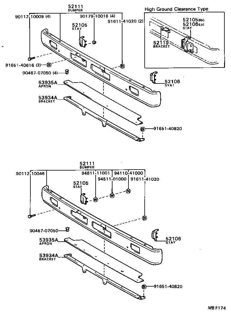 52112-95404 BAR, FRONT BUMPER, LH product image