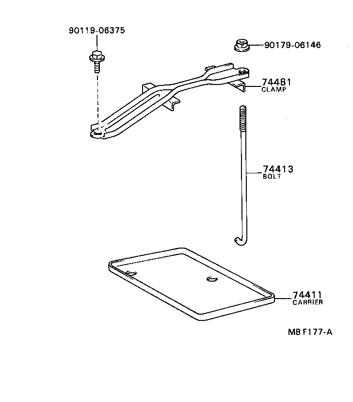 74404-12220 CLAMP, BATTERY HOLD DOWN product image