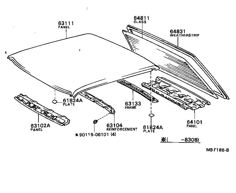 64101-12290 PANEL SUB-ASSY, UPPER BACK product image
